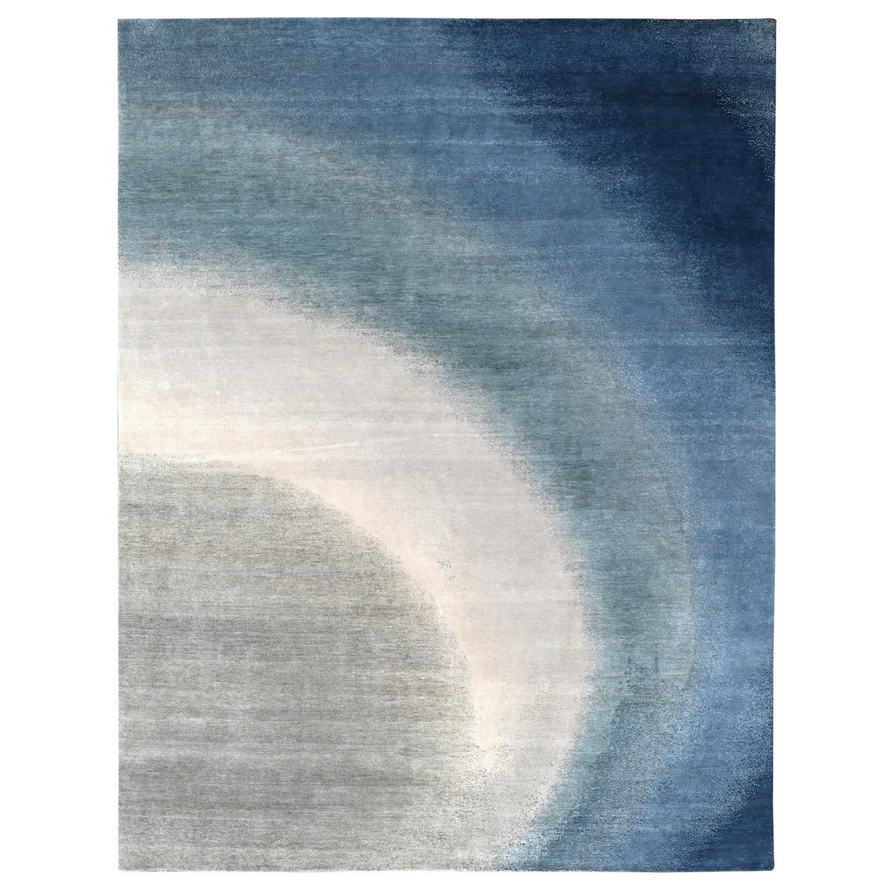 Gray 9'0" x 11'10" Modern and Contemporary Hand knotted Wool Rug - Sku: O010059