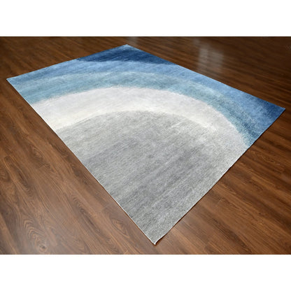 Modern and Contemporary Wool Hand Knotted Rug Grey No Border 9.0X11.10 -O010059