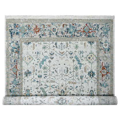 Transitional Wool Hand Knotted Rug Grey Gray 11.10X15.0 -O010061