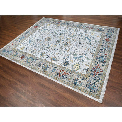 Transitional Wool Hand Knotted Rug Grey Gray 11.10X15.0 -O010061