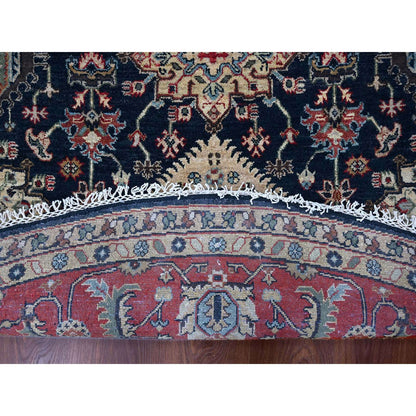 Heriz Wool Hand Knotted Rug Black Red 10.0X10.0 -O010065
