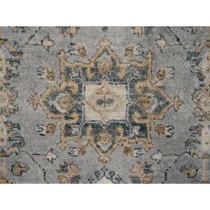 Heriz Wool Hand Knotted Rug Grey Ivory 2.6X11.8 -O010071