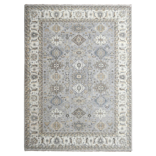 Heriz Wool Hand Knotted Rug Grey Ivory 9.1X12.0 -O010076