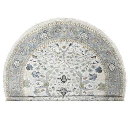 Oushak And Peshawar Wool Hand Knotted Rug Grey Gray 11.9X11.11 -O010080
