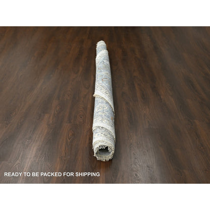 Oushak And Peshawar Wool Hand Knotted Rug Grey Gray 11.9X11.11 -O010080