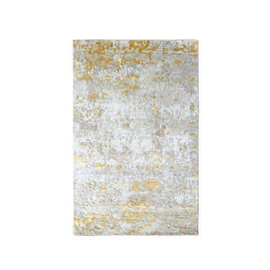 Modern and Contemporary Wool & Silk Hand Knotted Rug Grey No Border 3.0X4.10 -O010095
