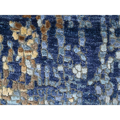 Modern and Contemporary Wool & Silk Hand Knotted Rug Blue 2.0x3.0 -O010099