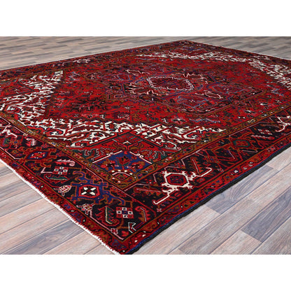 Heriz Wool Hand Knotted Rug Red Red 8.7X10.10 -O0100