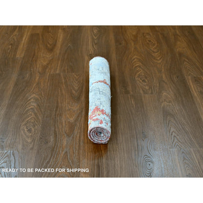 Modern and Contemporary Wool & Silk Hand Knotted Rug Orange 2.0x3.0 -O010103