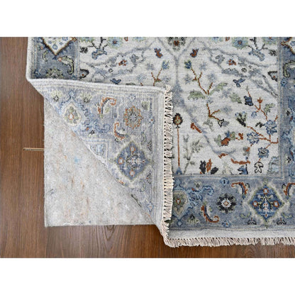 Oushak And Peshawar Wool Hand Knotted Rug Ivory 3.0x4.10 -O010106