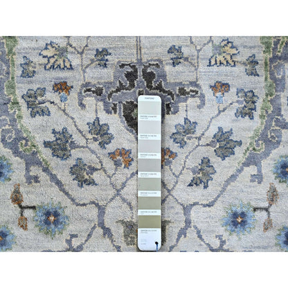 Oushak And Peshawar Wool Hand Knotted Rug Ivory 5.9x11.10 -O010108