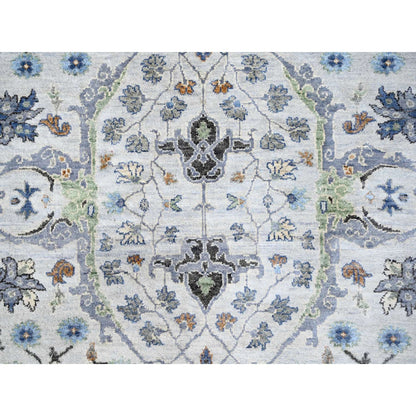 Oushak And Peshawar Wool Hand Knotted Rug Ivory 5.9x11.10 -O010108