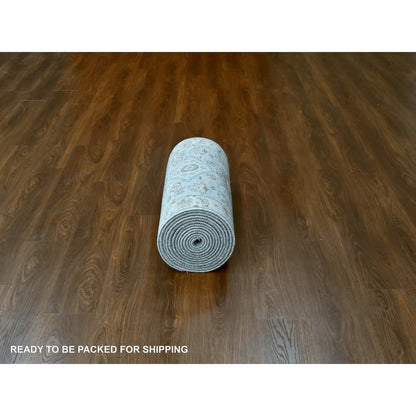 Heriz Wool Hand Knotted Rug Grey 2.9x21.10 -O010112