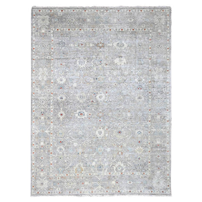 Oushak And Peshawar Wool Hand Knotted Rug Grey 8.11x11.9 -O010127