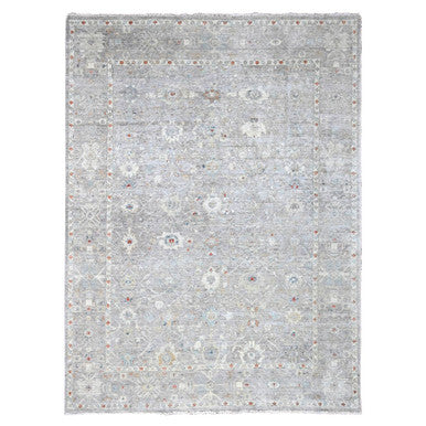 Oushak And Peshawar Wool Hand Knotted Rug Grey 8.11x11.9 -O010127