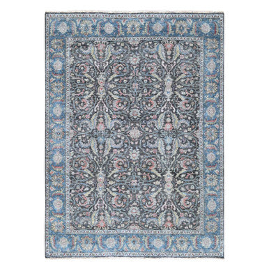 Oushak And Peshawar Wool Hand Knotted Rug Black 7.8x9.6 -O010134