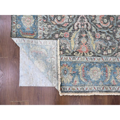 Oushak And Peshawar Wool Hand Knotted Rug Black 7.8x9.6 -O010134