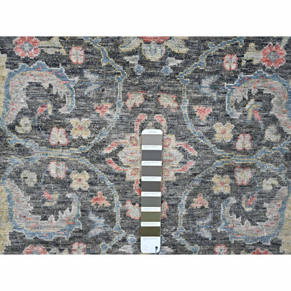 Oushak And Peshawar Wool Hand Knotted Rug Black 7.8x9.6 -O010134