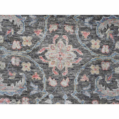 Oushak And Peshawar Wool Hand Knotted Rug Black 7.8x9.6 -O010134
