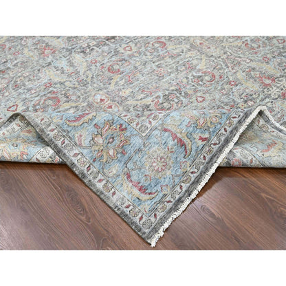 Oushak And Peshawar Wool Hand Knotted Rug Black 8.6x11.5 -O010135