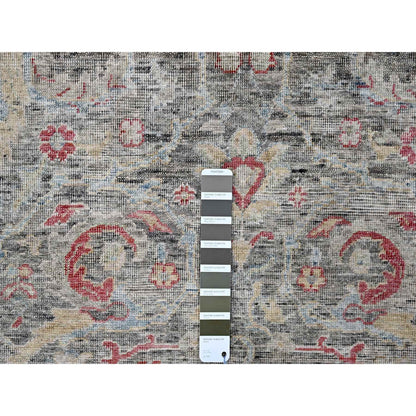 Oushak And Peshawar Wool Hand Knotted Rug Black 8.6x11.5 -O010135
