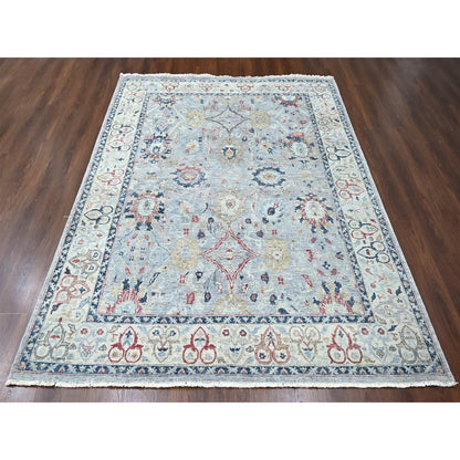 Oushak And Peshawar Wool Hand Knotted Rug Grey 8.2x11.5 -O010138