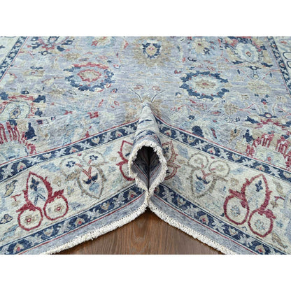 Oushak And Peshawar Wool Hand Knotted Rug Grey 8.2x11.5 -O010138