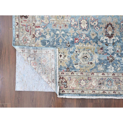 Oushak And Peshawar Wool Hand Knotted Rug Blue 7.8x9.8 -O010146