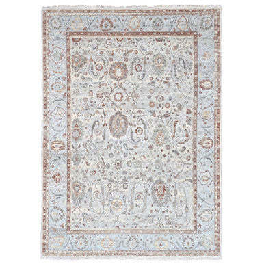 Oushak And Peshawar Wool Hand Knotted Rug Grey 9.0x11.9 -O010153