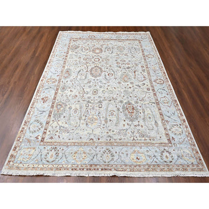 Oushak And Peshawar Wool Hand Knotted Rug Grey 9.0x11.9 -O010153