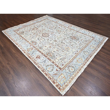 Oushak And Peshawar Wool Hand Knotted Rug Grey 9.0x11.9 -O010153