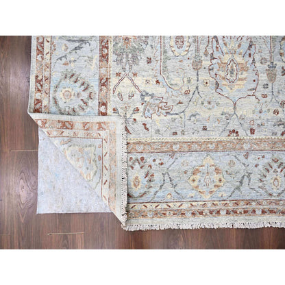 Oushak And Peshawar Wool Hand Knotted Rug Grey 9.0x11.9 -O010153