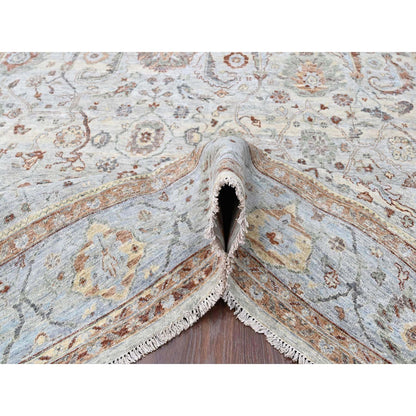Oushak And Peshawar Wool Hand Knotted Rug Grey 9.0x11.9 -O010153