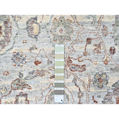 Oushak And Peshawar Wool Hand Knotted Rug Grey 9.0x11.9 -O010153