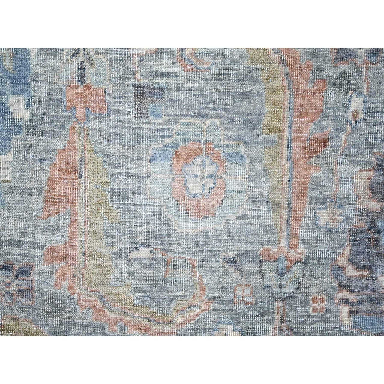 Blue 11'11" x 14'10" Oushak And Peshawar Hand knotted Wool Rug - Sku: O010155