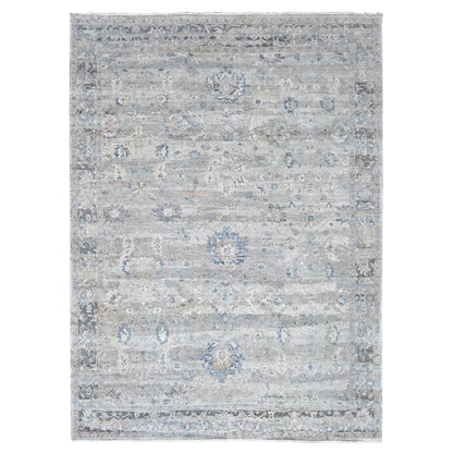 Oushak And Peshawar Wool Hand Knotted Rug Grey 9.0x11.8 -O010156
