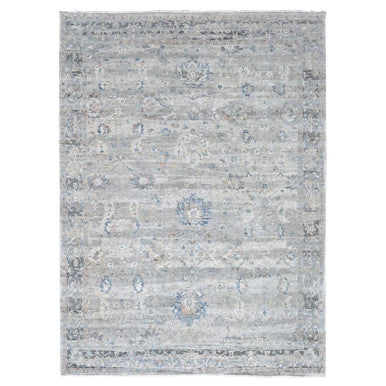 Oushak And Peshawar Wool Hand Knotted Rug Grey 9.0x11.8 -O010156