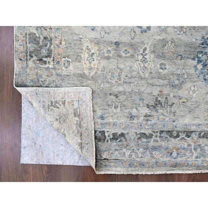 Oushak And Peshawar Wool Hand Knotted Rug Grey 9.0x11.8 -O010156