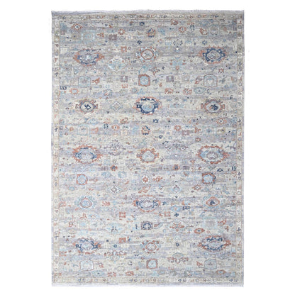 Oushak And Peshawar Wool Hand Knotted Rug Grey 9.6x13.7 -O010158