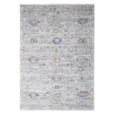 Oushak And Peshawar Wool Hand Knotted Rug Grey 9.6x13.7 -O010158