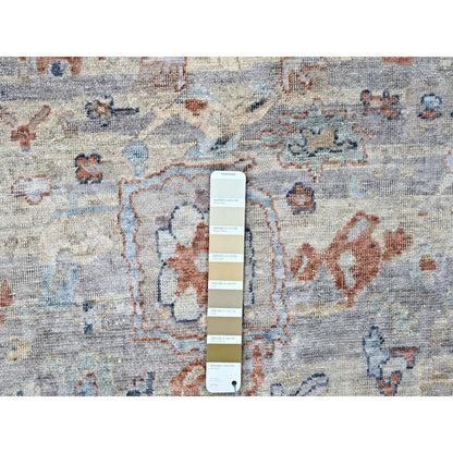 Oushak And Peshawar Wool Hand Knotted Rug Grey 9.6x13.7 -O010158
