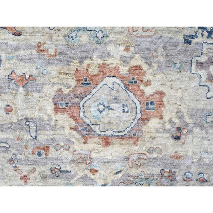 Oushak And Peshawar Wool Hand Knotted Rug Grey 9.6x13.7 -O010158