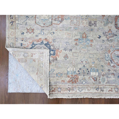 Oushak And Peshawar Wool Hand Knotted Rug Grey 8.6x11.3 -O010159