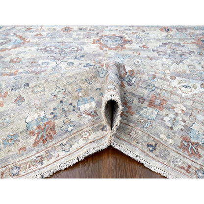 Oushak And Peshawar Wool Hand Knotted Rug Grey 8.6x11.3 -O010159