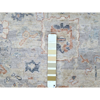 Oushak And Peshawar Wool Hand Knotted Rug Grey 8.6x11.3 -O010159