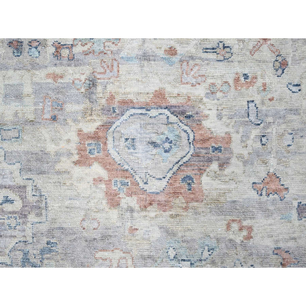 Gray 8'6" x 11'3" Oushak And Peshawar Hand knotted Wool Rug - Sku: O010159