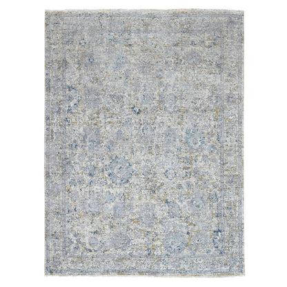 Oushak And Peshawar Wool Hand Knotted Rug Grey 7.10x9.10 -O010160
