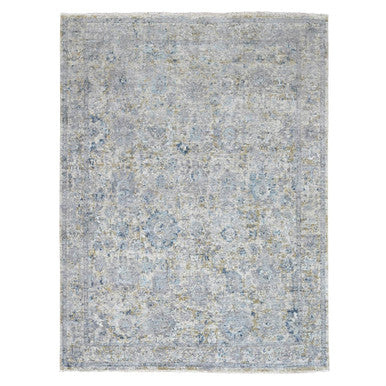 Oushak And Peshawar Wool Hand Knotted Rug Grey 7.10x9.10 -O010160