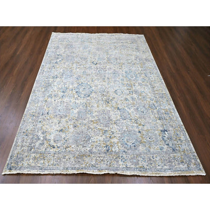 Oushak And Peshawar Wool Hand Knotted Rug Grey 7.10x9.10 -O010160