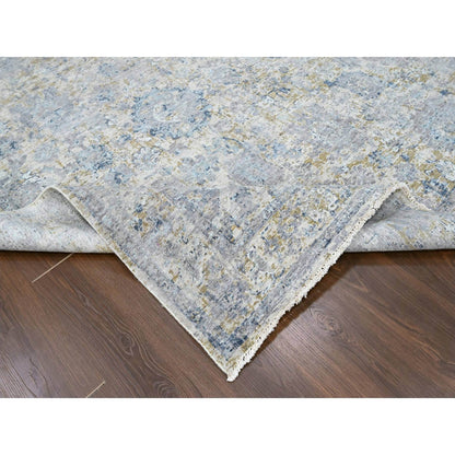 Oushak And Peshawar Wool Hand Knotted Rug Grey 7.10x9.10 -O010160